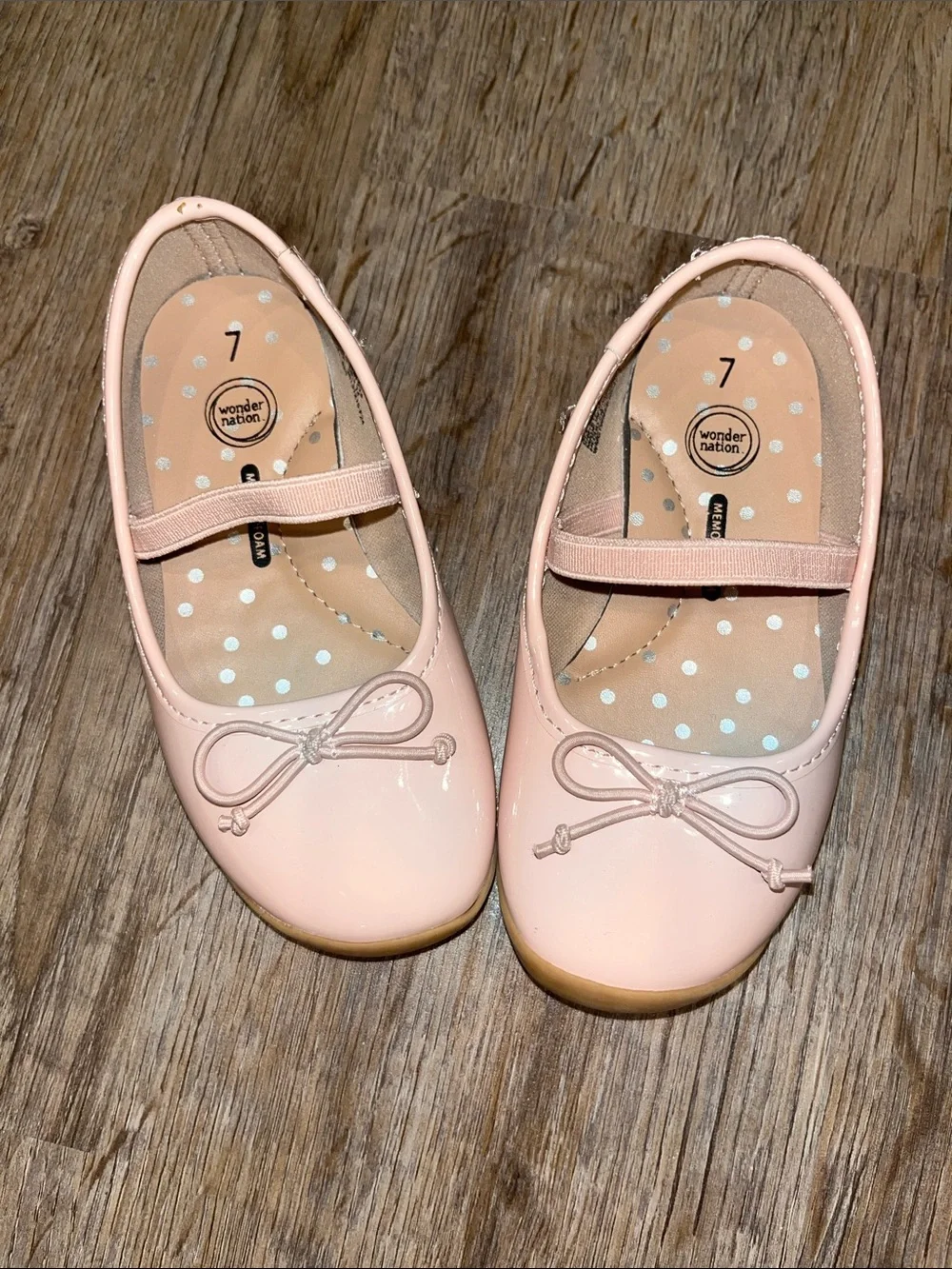 wonder nation Light Pink Patent Mary Jane Flats with Bow